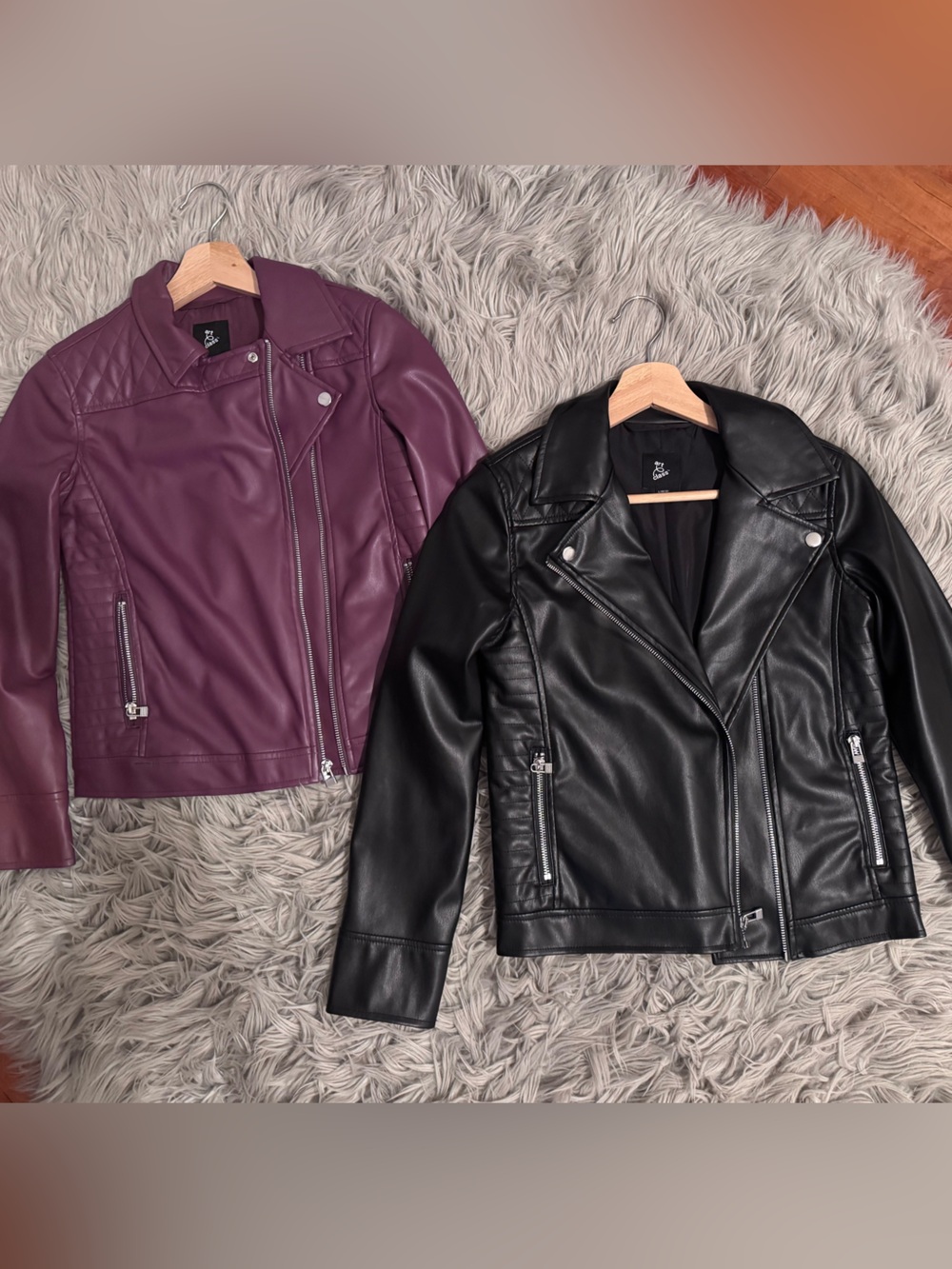 Bundle: art class  Faux Leather Moto Jackets in Black and Plum